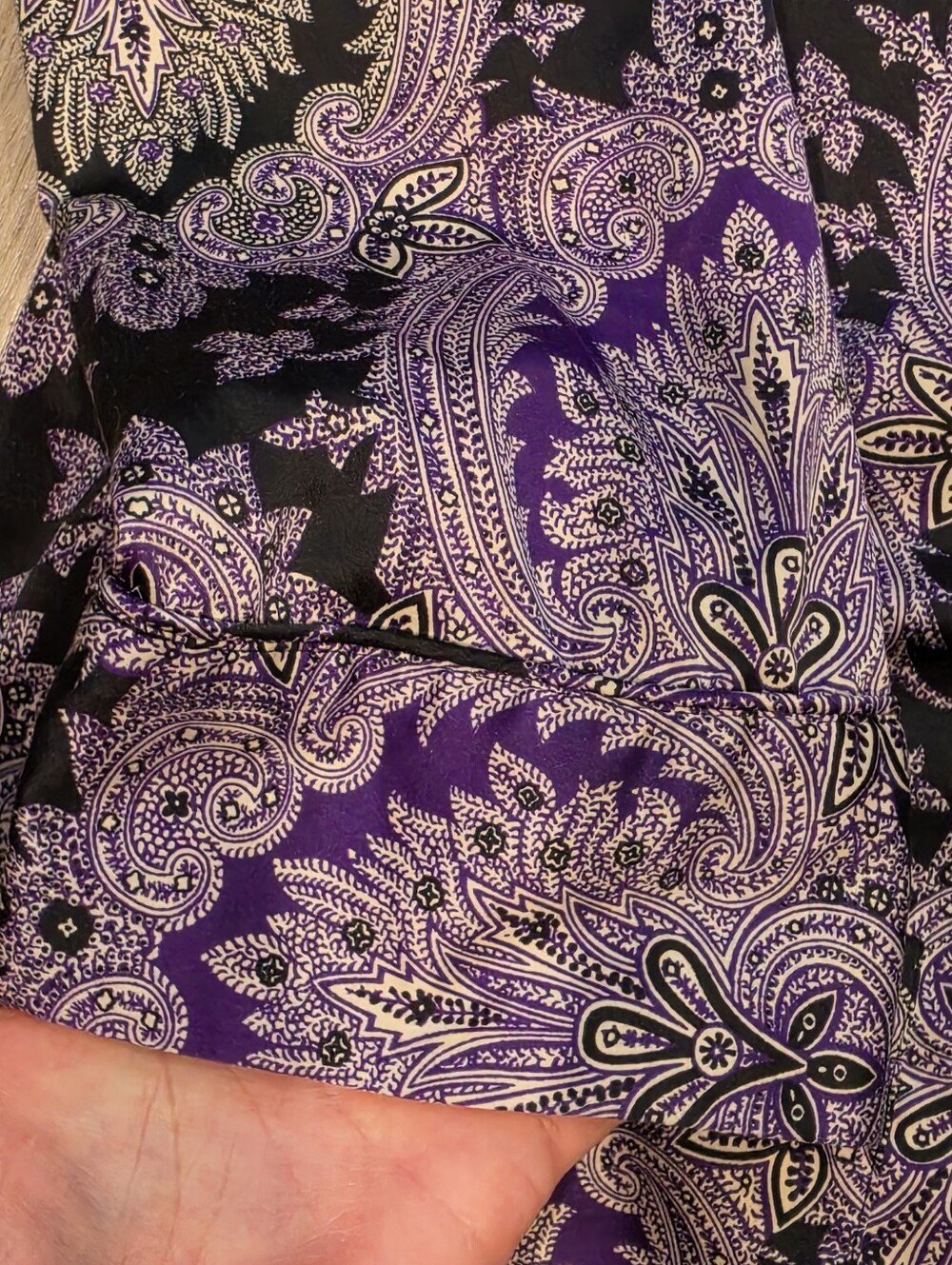 Lauren Ralph Lauren Purple Paisley Pajama Set XL Button Down Pants Sleepwear - Picture 6 of 7